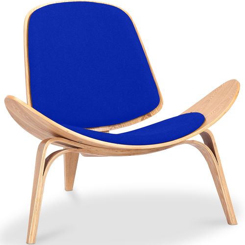 Fauteuil Design - Fauteuil Scandinave - Revêtement En Tissu - Luna Bleu Foncé
