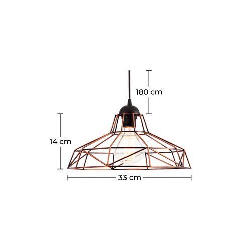 Lampe Suspension Edison Retro Doré