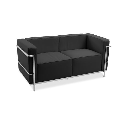 Canapé Design Style Squar (2 Places) -cuir Premium Marron Clair