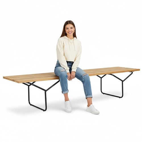 Banc En Bois Style Nordique (180cm) - Lea Bois Naturel