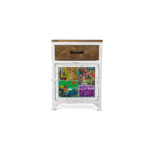 Table De Chevet Mango Grangeetco - Fer Et Bois Blanc