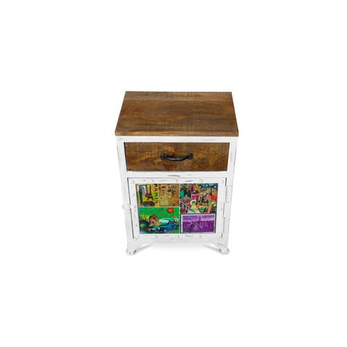 Table De Chevet Mango Grangeetco - Fer Et Bois Blanc