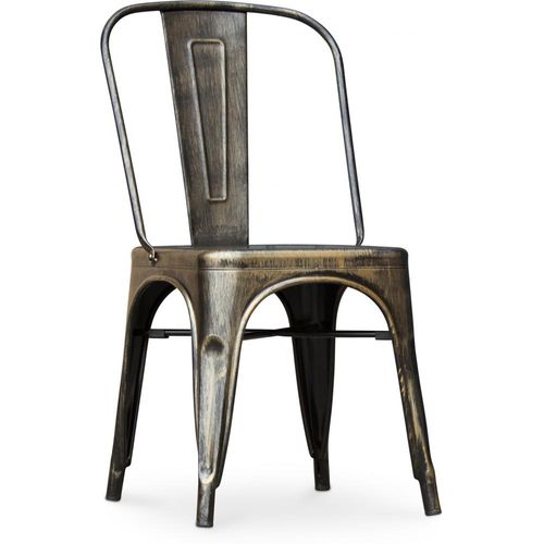 Chaise De Salle à Manger Bistrot Metalix Design Carré En Métal - Turquoise
