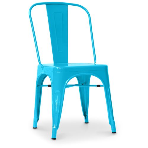 Chaise De Salle à Manger Bistrot Metalix Design Carré En Métal - Turquoise