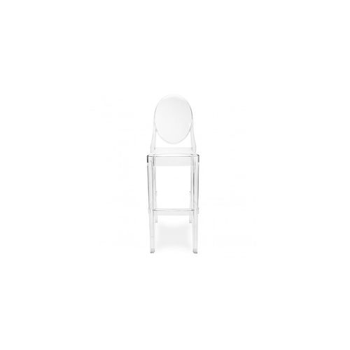 Tabouret De Bar Avec Dossier Victoire - 75cm - Design Transparent Transparent
