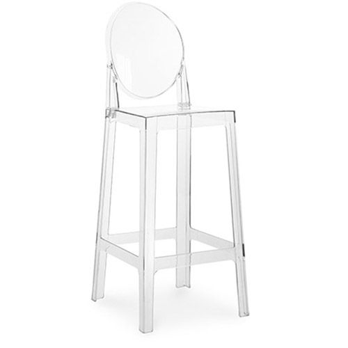 Tabouret De Bar Avec Dossier Victoire - 75cm - Design Transparent Transparent