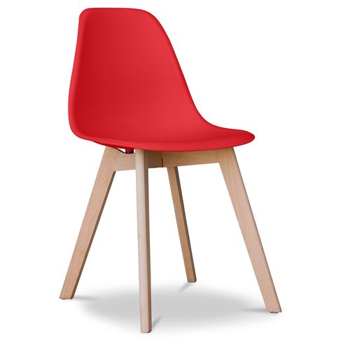 Chaise à Manger Design Scandinave Brielle  Rouge