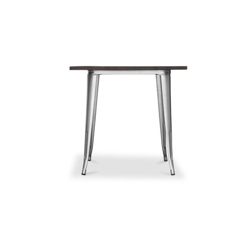 Table à Manger Industriel Bistrot Metalix - 80 Cm - Bois Foncé Acier