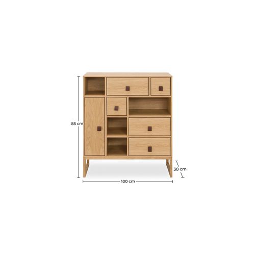 Buffet En Bois De Style Scandinave - Nuby Bois Naturel