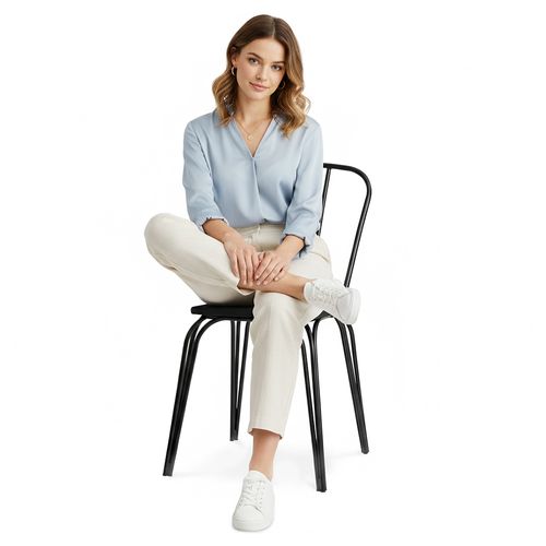 Chaise Métal Et Bois Foncé Style Industriel – Gillet Blanc