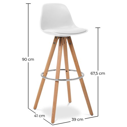 Tabouret De Bar Avec Coussin De Style Scandinave Muriel - Bois Gris Foncé