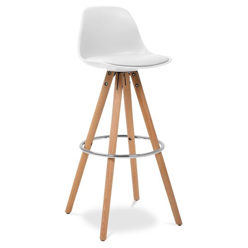 Tabouret De Bar Avec Coussin De Style Scandinave Muriel - Bois Gris Foncé