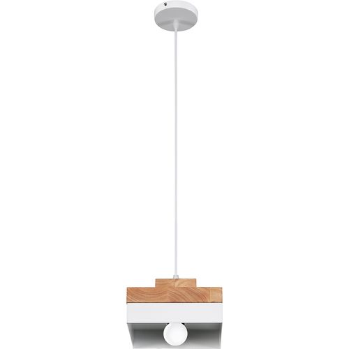 Lampe Suspendue De Style Scandinave Edda -bois Et Métal Blanc