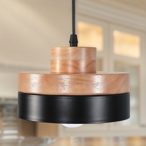 Lampe Suspendue De Style Scandinave Eigil - Bois Et Métal Blanc
