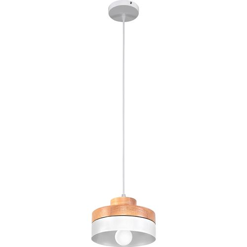 Lampe Suspendue De Style Scandinave Eigil - Bois Et Métal Blanc