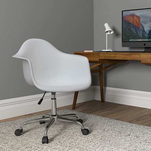 Chaise De Bureau Avec Accoudoirs - Chaise De Bureau à Roulettes - Emery Gris Foncé