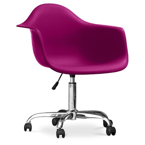 Chaise De Bureau Avec Accoudoirs - Chaise De Bureau à Roulettes - Emery Mauve