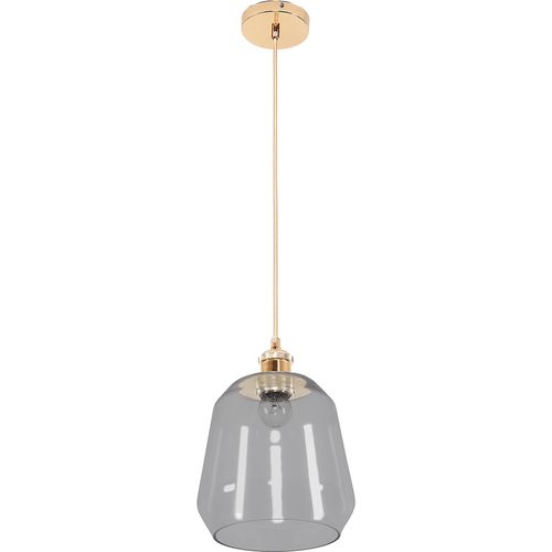 Lampe Suspendue Alessia - Verre Et Métal Gris Transparent