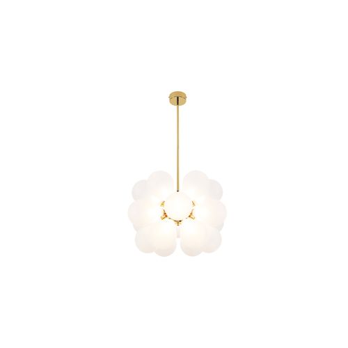 Lampe Suspendue 18 Ampoules Jacobella - Métal Et Verre Blanc