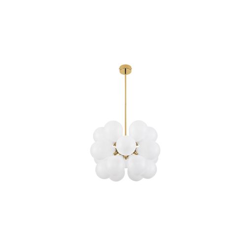 Lampe Suspendue 18 Ampoules Jacobella - Métal Et Verre Blanc