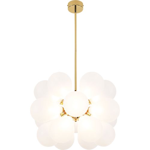 Lampe Suspendue 18 Ampoules Jacobella - Métal Et Verre Blanc