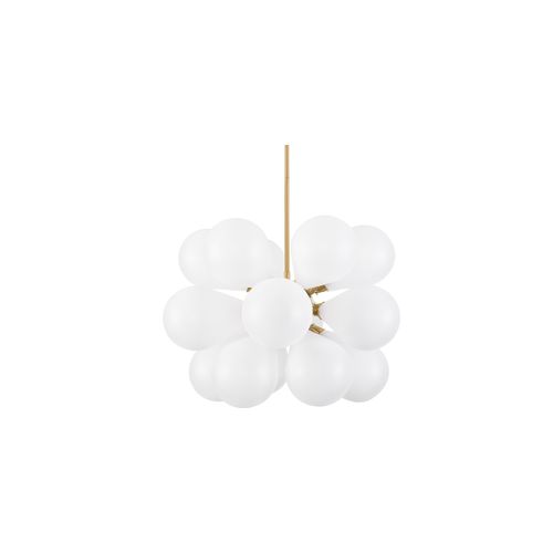 Lampe Suspendue 18 Ampoules Jacobella - Métal Et Verre Blanc