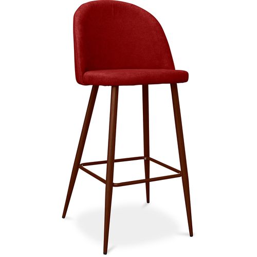 Tabouret Rembourré En Tissu - Design Scandinave - 76cm - Bennett Rouge
