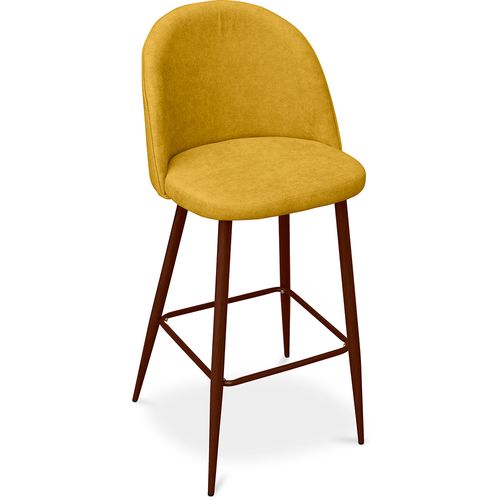 Tabouret Rembourré En Tissu - Design Scandinave - 76cm - Bennett Gris Clair