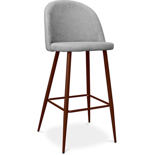 Tabouret Rembourré En Tissu - Design Scandinave - 76cm - Bennett Gris Clair