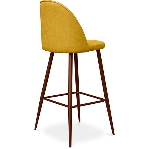 Tabouret Rembourré En Tissu - Design Scandinave - 76cm - Bennett Gris Clair