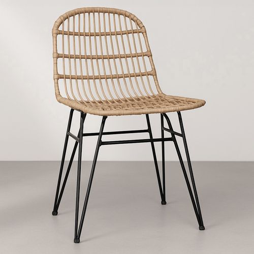 Chaise De Salle à Manger En Osier Synthétique - Magony Marron Clair
