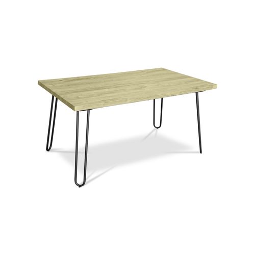 Table De Salle à Manger De Style Industriel Hairpin Holly 150x90 - Bois Et Métal Gris