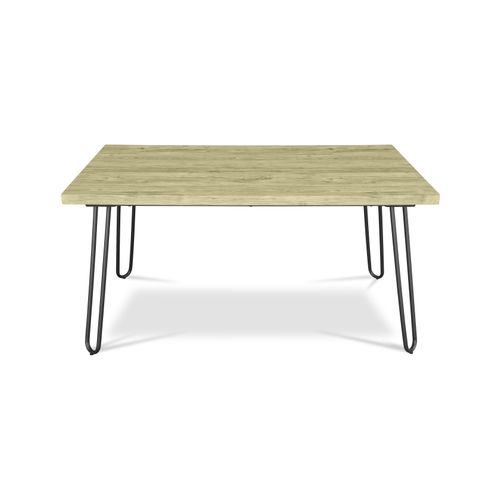 Table De Salle à Manger De Style Industriel Hairpin Holly 150x90 - Bois Et Métal Gris