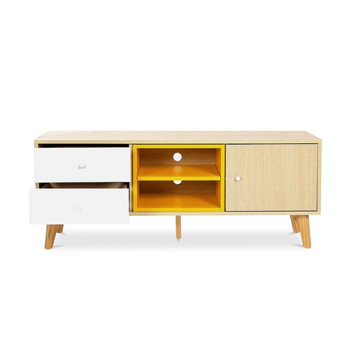 Meuble TV En Bois - Design Scandinave -  Erica  Jaune
