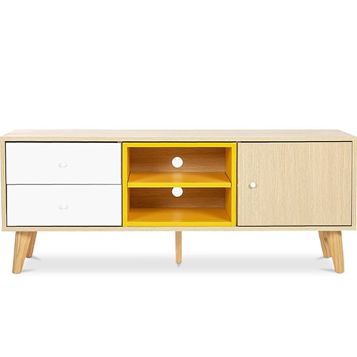 Meuble TV En Bois - Design Scandinave -  Erica  Jaune