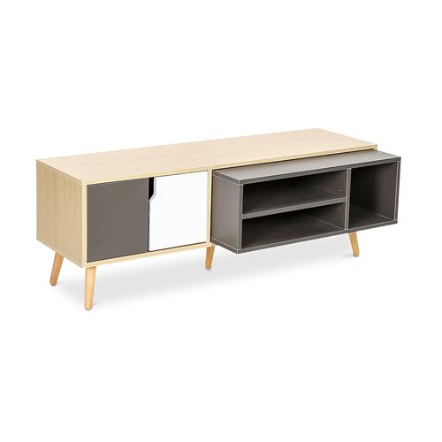 Meuble TV En Bois - Design Scandinave - Freya Gris