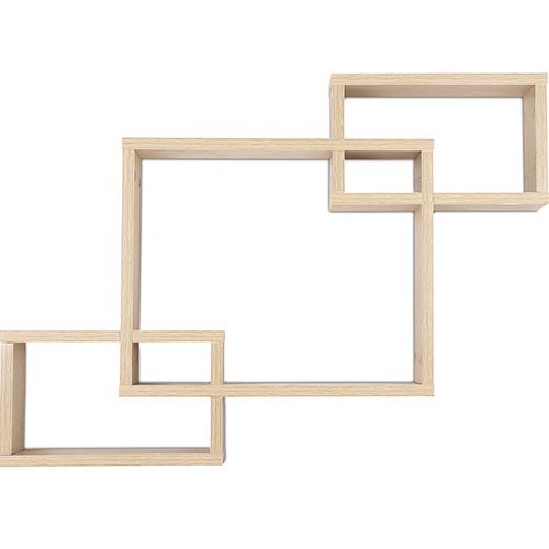 Étagère Murale En Bois - Design De Boîtes - Dagoa Bois Naturel