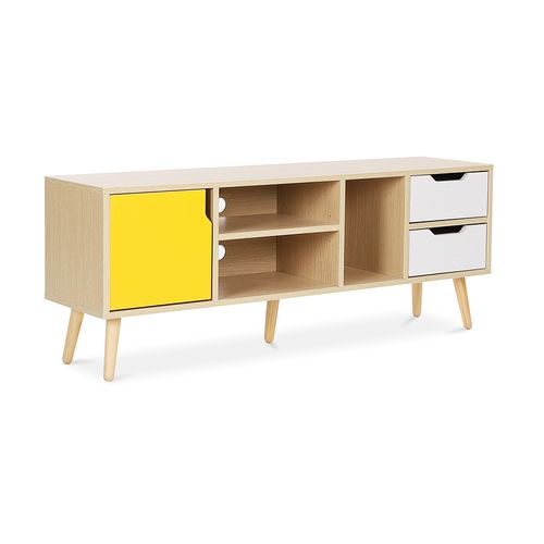 Meuble TV En Bois - Design Scandinave - Haley  Jaune