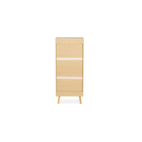 Buffet En Bois - Design Scandinave - 4 Compartiments - Rion Bois Naturel