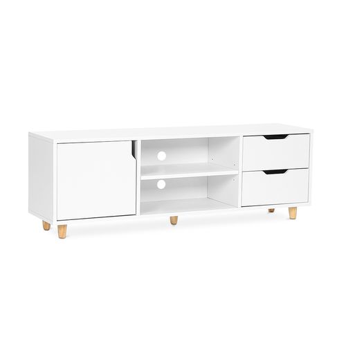 Meuble TV En Bois - Design Scandinave - Wiam Blanc