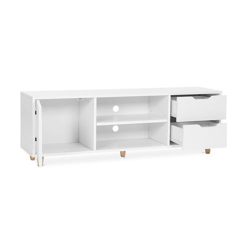 Meuble TV En Bois - Design Scandinave - Wiam Blanc