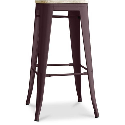 Tabouret Bistrot Metalix - 76 Cm - Métal Et Bois Clair Bronze