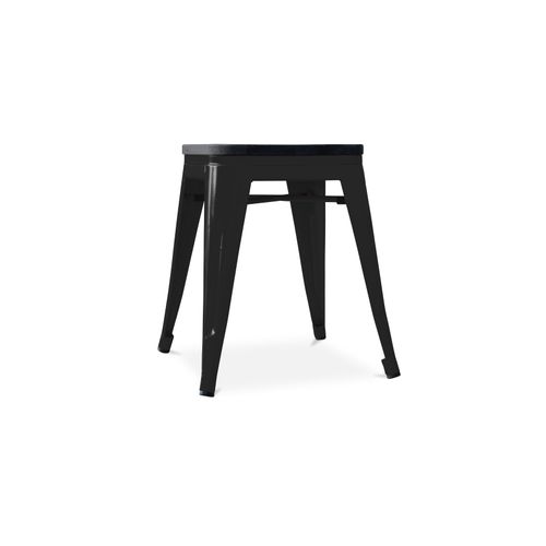 Tabouret Style Bistrot Metalix - 46 Cm - Métal Et Bois Foncé Rouge