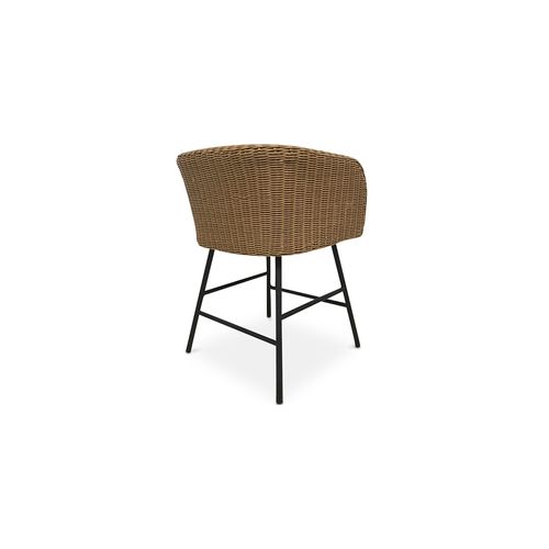 Chaise De Salle à Manger Gazala Design Boho Bali - Rotin Synthétique Noir