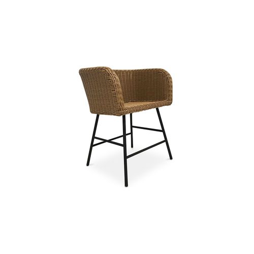 Chaise De Salle à Manger Gazala Design Boho Bali - Rotin Synthétique Noir