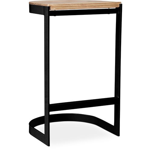 Tabouret Industriel En Métal Et Bois 60cm - Esis Noir