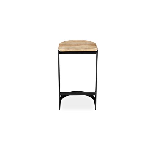 Tabouret Industriel En Métal Et Bois 60cm - Esis Gris Clair