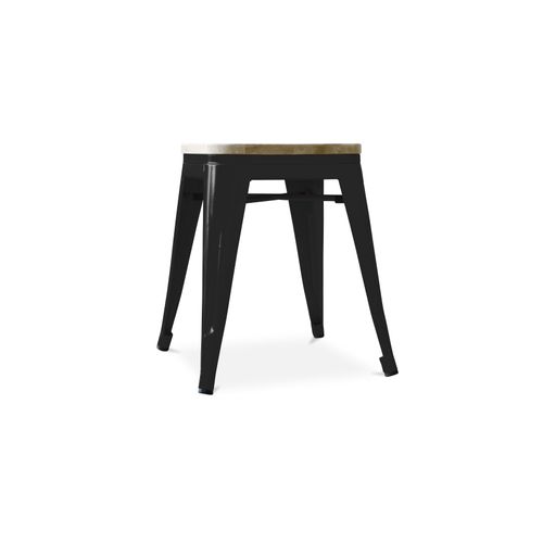 Tabouret Style Bistrot Metalix - Métal Et Bois Clair  - 45cm Violet Pastel