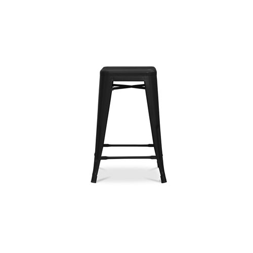 Tabouret De Bar Design Industriel - Acier Mat - 60cm - Metalix Jaune Pâle