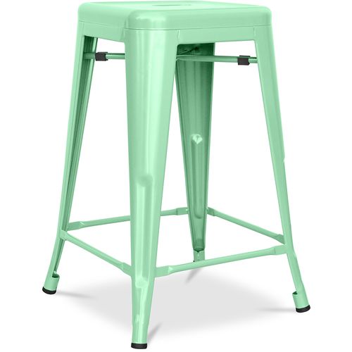 Tabouret De Bar Design Industriel - Acier Mat - 60cm - Metalix Menthe